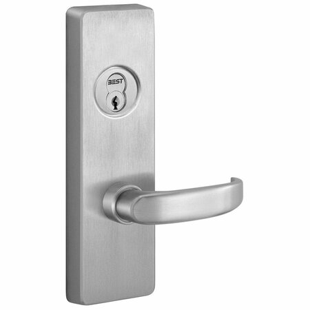 BEST PRECISION Right Hand Reverse Key Control Lever Exit Trim with D Lever Satin Stainless Steel Finish 4908D630RHR
